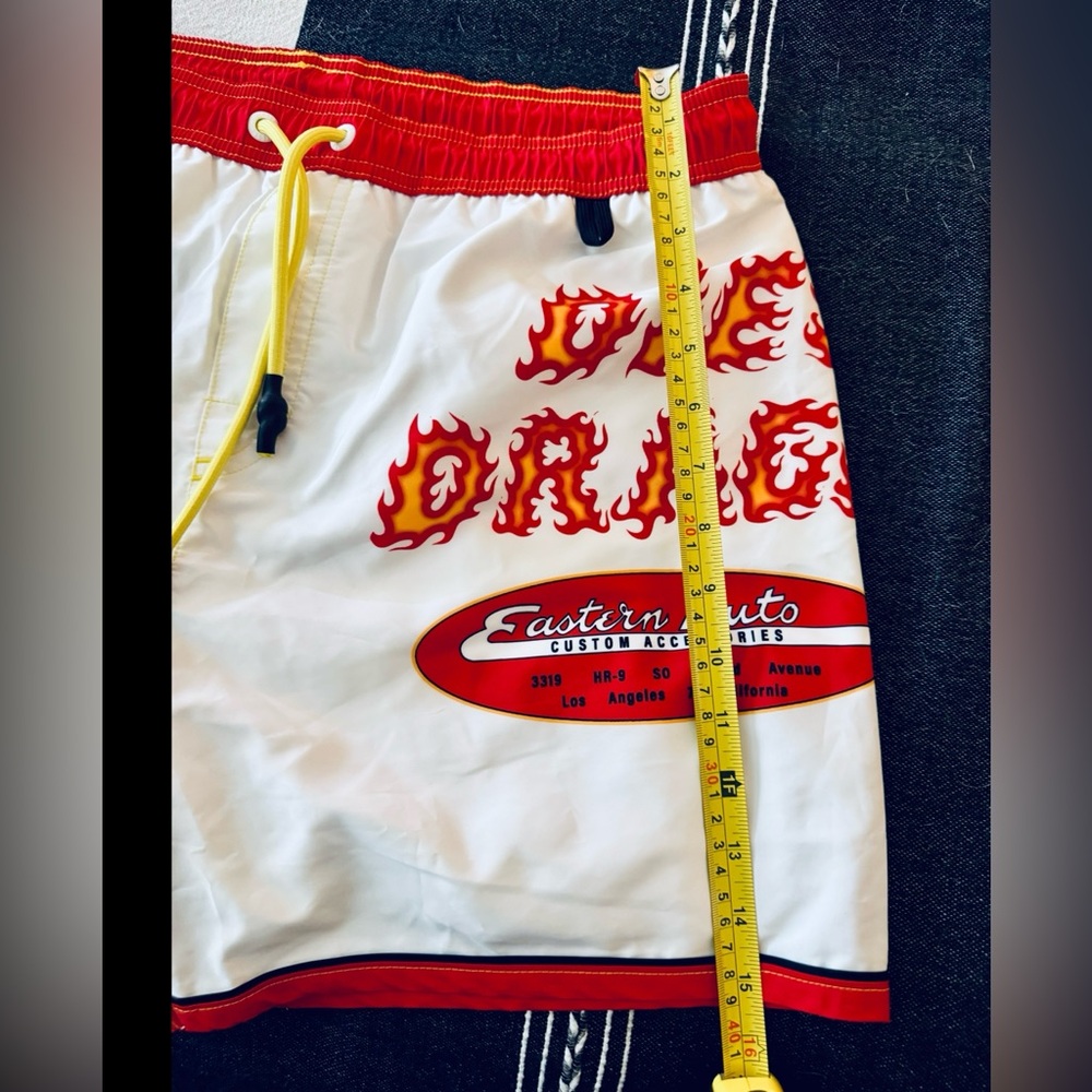 Diesel White and Red Swim Trunks - Picture 9 of 10